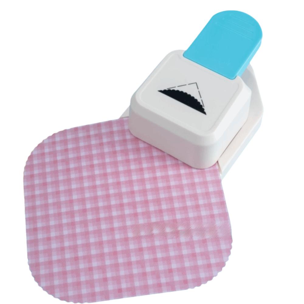 3 in 1 Label Punch Easy to Operate 1.5in+2in+2.5in Corner Paper Punch White and Blue Sturdy Plastic Alloy Paper Crafting Punch
