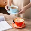 Creative Underglaze Hand-Painted Petals Ceramic Coffee Cup And Saucer Girl'S Heart Afternoon Tea Cup And Saucer Set
