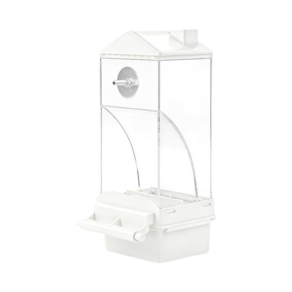 Transparent Automatic Bird Feeder Hanging Spill-Proof Parrot Cage Feeder with Stand Large Capacity Bird Feeder Dispenser