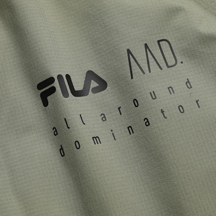 FILA Solid Color Zip Detachable Sports Casual Hooded Jacket Men Jackets Green Khaki A11M211709FLK