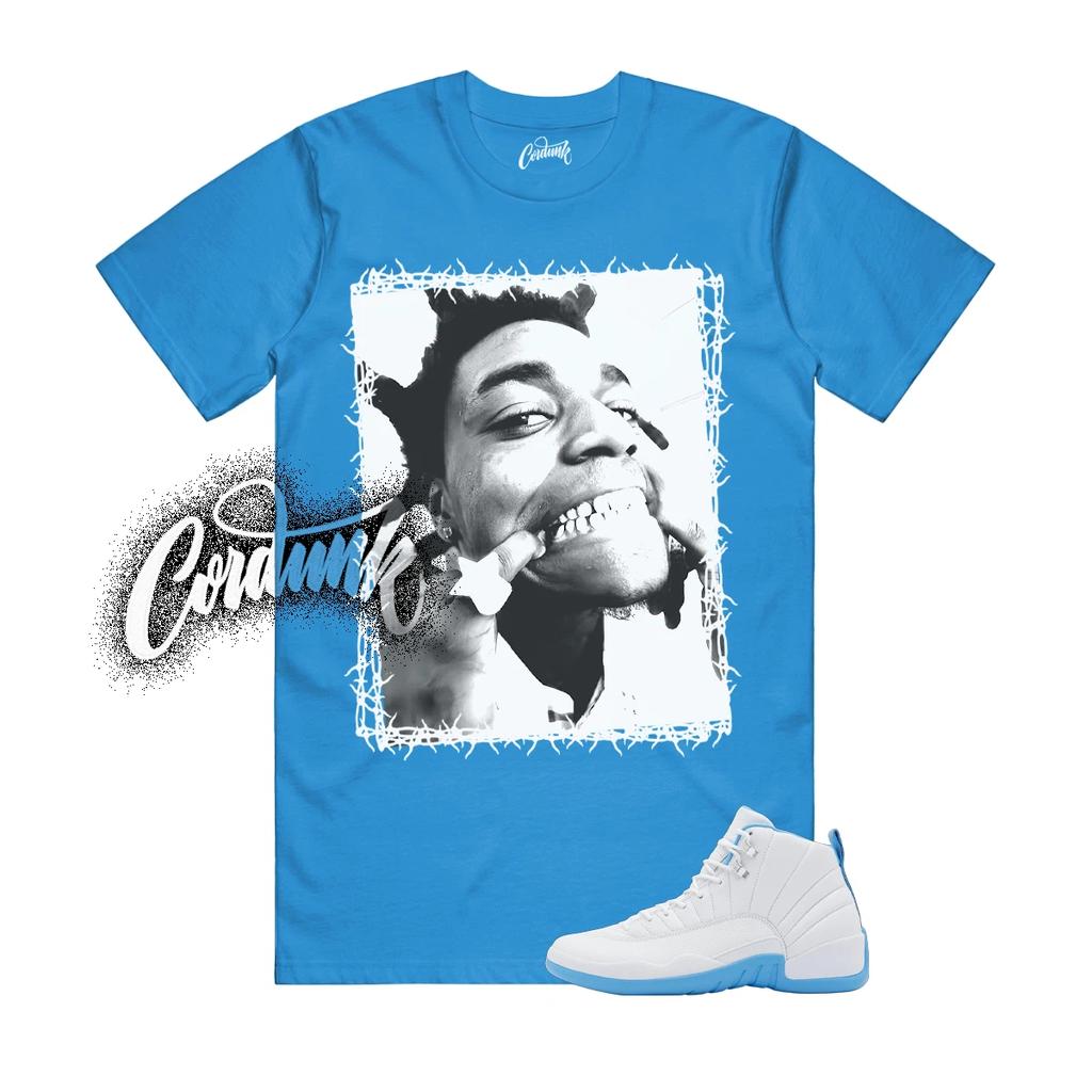 12 Melo White University Blue Emoji T Shirt Match Match KB2