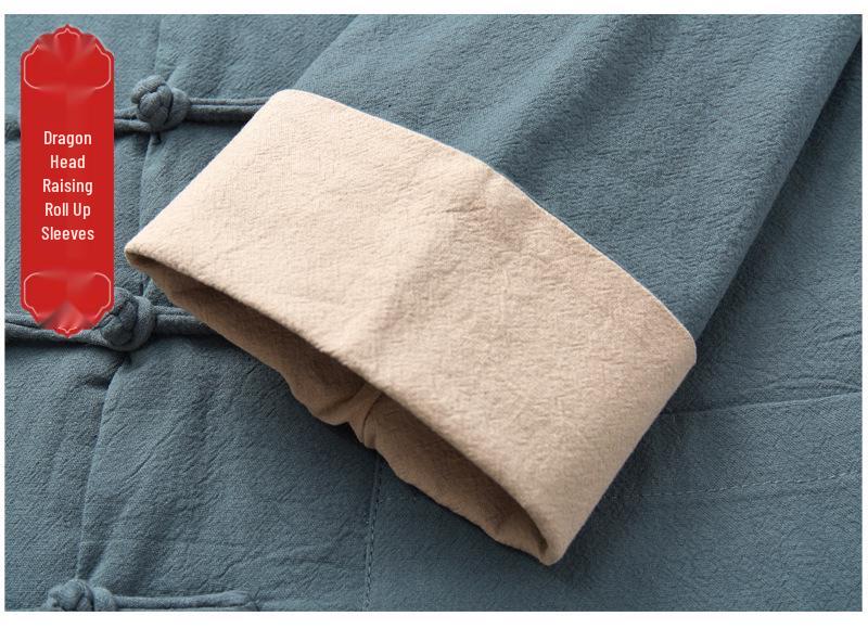 Men's Autumn-Winter Tang Suit: Warm Cotton Linen Long-Sleeve Traditional Chinese Jacket