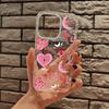 Pink Moon Heart Aesthetic Trendy Clear Phone Case Cover for iPhone 17 16 11 12 13 14 15 Pro Max Plus XR XS 7 8 Plus 17 Air Funda