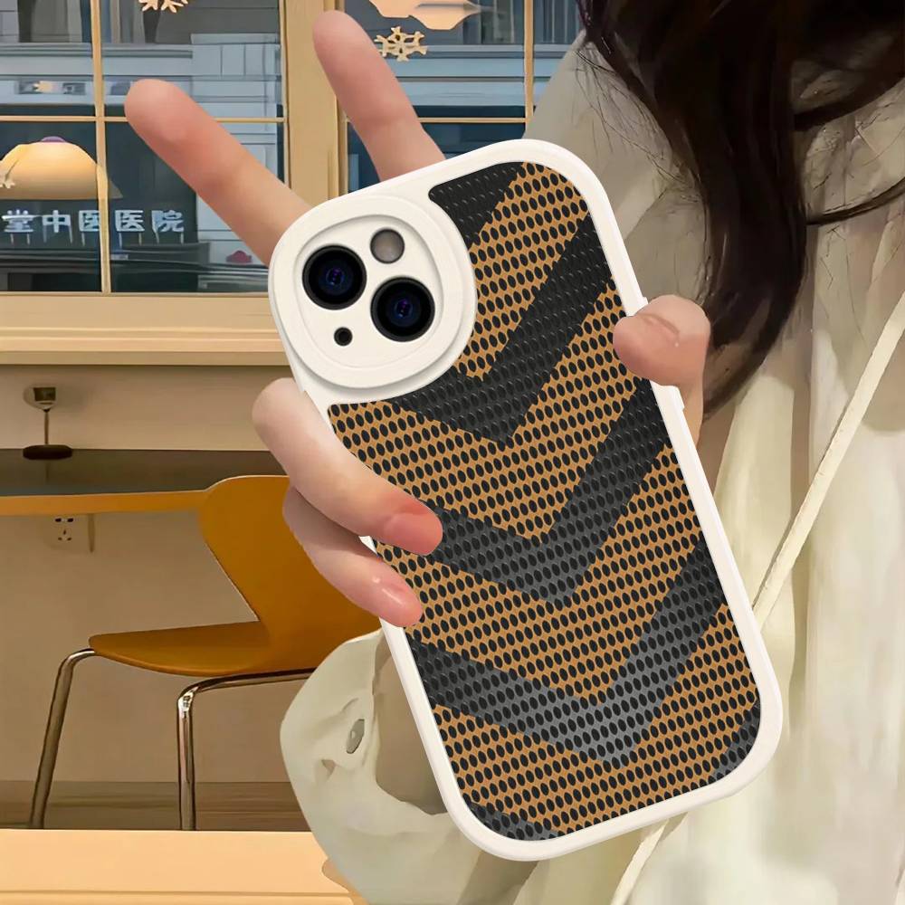 Fiber Texture For IPhone 16 15 14 16E 13 12 11 Pro Max Plus Phone Leather Case