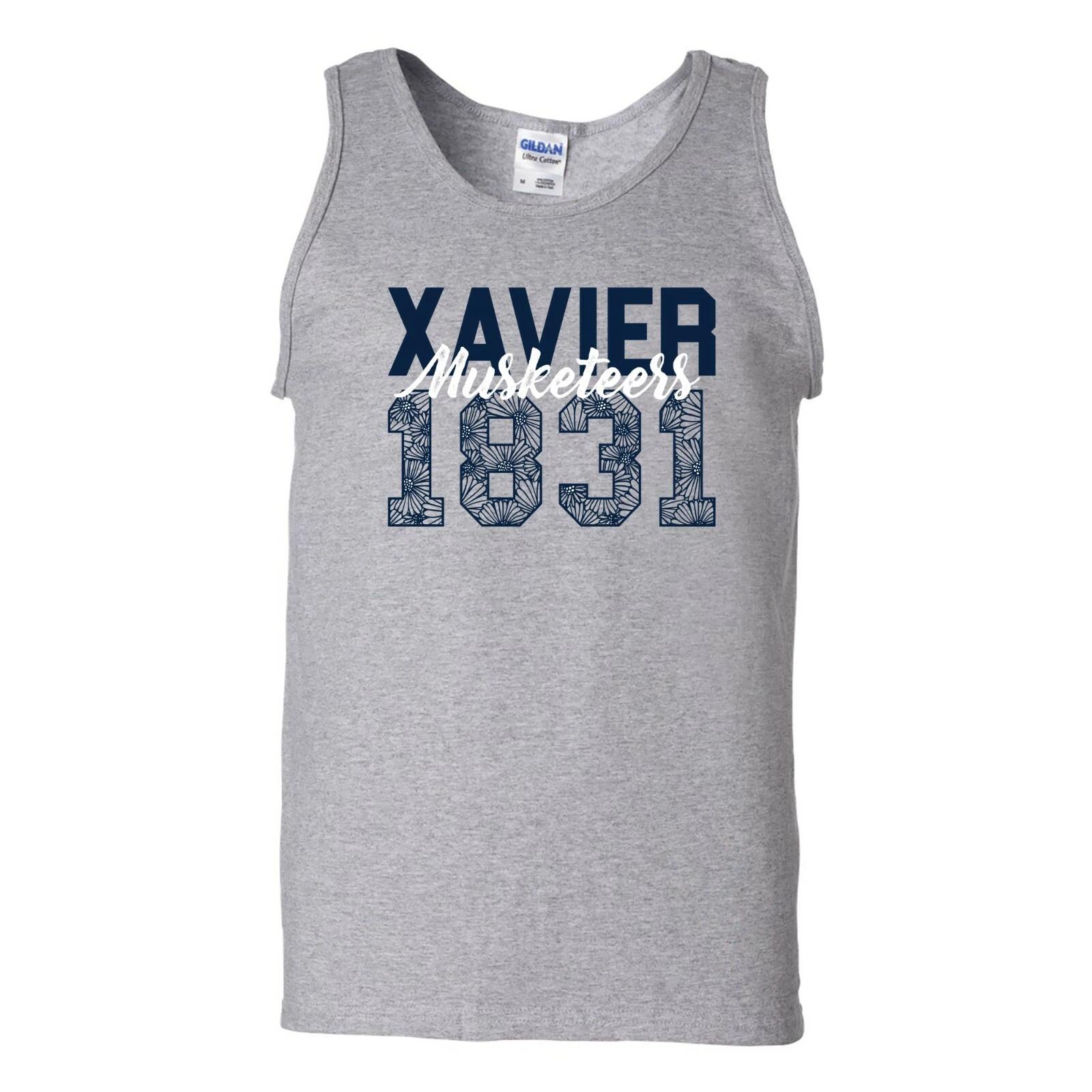 Xavier Musketeers Flower Power Tank Top - Sport Grey L