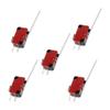 652F 5Pcs KW7-9 Micro Limit Switch Long Hinge Lever Type SPDT Action Button Push