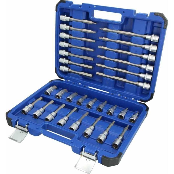 Coffret de douilles tournevis 1/2'' 6 pans creux |30 pièces-Brilliant Tools BT022030-Malette vissage