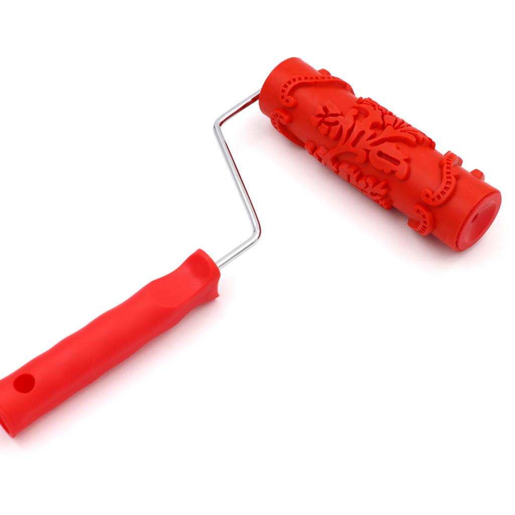 7-Inch Assorted Embossed Pattern Painting Roller with Plastic Handle Big Flower