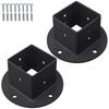 4PCS Solid Metal Fence Railing Brackets Square Base Strong Construction Secure Fencing Support All Weather Applications