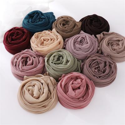 Women New Scarf For Girls Students Autumn Winter Solid Color Scarves Retro Soft Bark Fold Foulard Viscose Female Wrap Shawls
