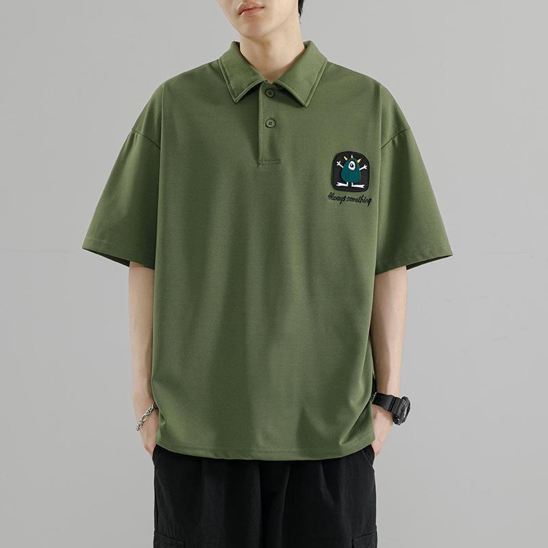 Polo Shirt, Men's Spring Trend, Men's Loose Casual Clothing, Versatile Lapel, Short Sleeved Fashionable Men's Jacket Top