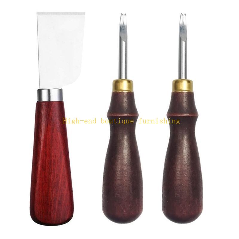 Leathercraft Skiving Beveler Leather Edging Trimmer Tool, Leather Stitching Groover Tool Leather Carving Cutting Tool