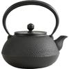 Iwachu Iron Kettle 9-Type Hiramaru Arare Black Coating (Kamayaki) 1.1L Direct Flame Southern Ironware 11701 Black Coating (Inner Kamayaki)
