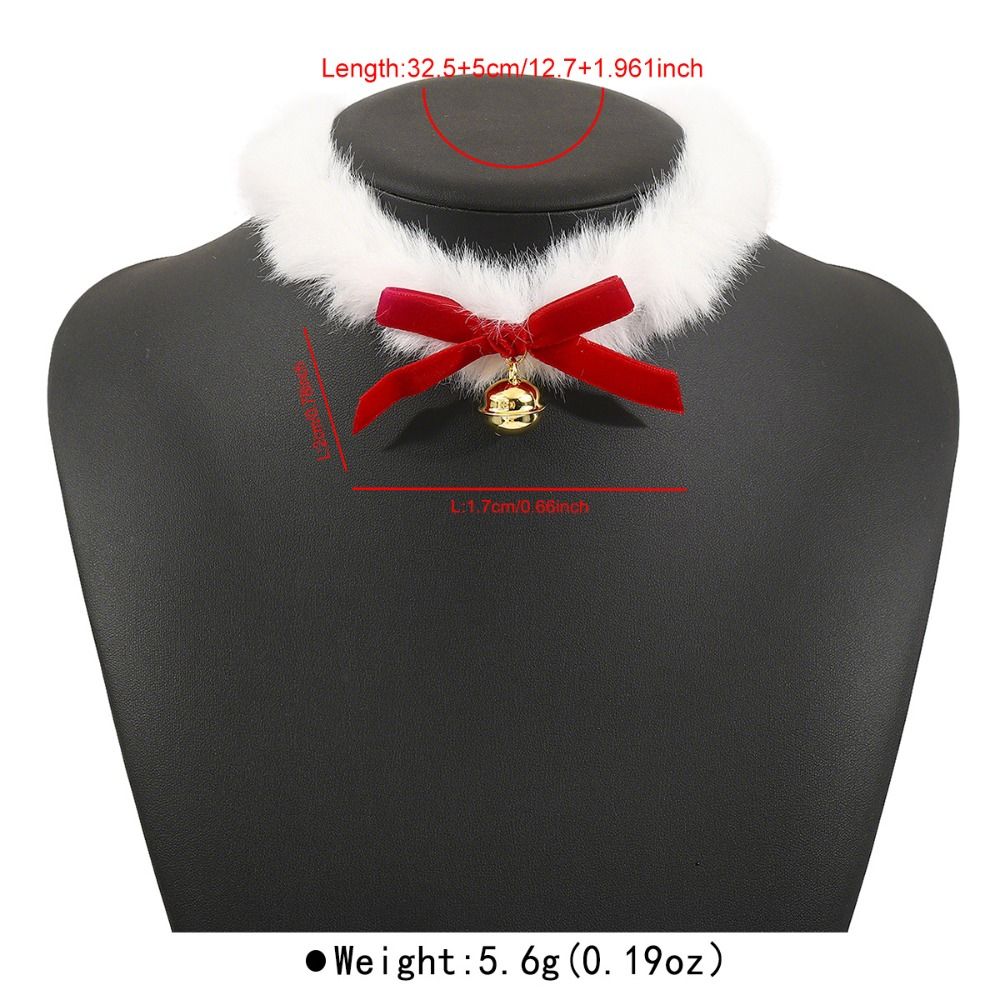 Christmas Tree Christmas Plush Choker Hairball Xmas Clavicle Chain Bow Pendant Necklace  Winter