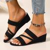 Fashion 2025 Hot Sale Ladies Shoes Buckle Strap Women's Sandals Fashion Open Toe Casual Plus Size Comfortable Wedge Sandals Slippers
