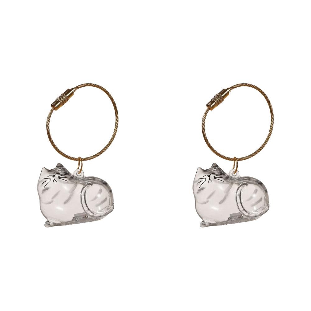 1-10Pcs Cat Keychain Pendant Cat Hair Storage Box Backpack Ginger Cat Siamese Hanging Pet Hair Grooming Souvenirs Birthday Gifts