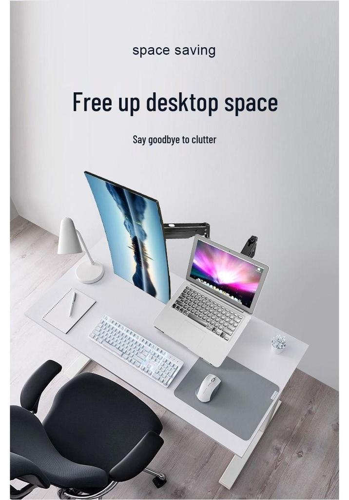 Dual-Screen Monitor and Laptop Lift Stand