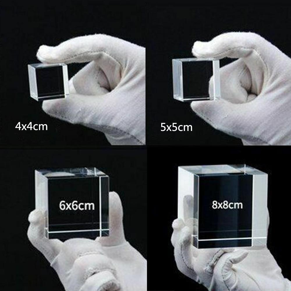 Optical Cube Prism Hexahedron Transparent K9 Crystal Glass Photography Props Decoration 4x4x4cm