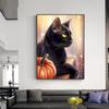 Ruopoty Oil Painting By Number Cat Animals Handpainted DIY Frame Acrylic Drawing On Canvas Halloween Pumpkin Gift Home Decoration