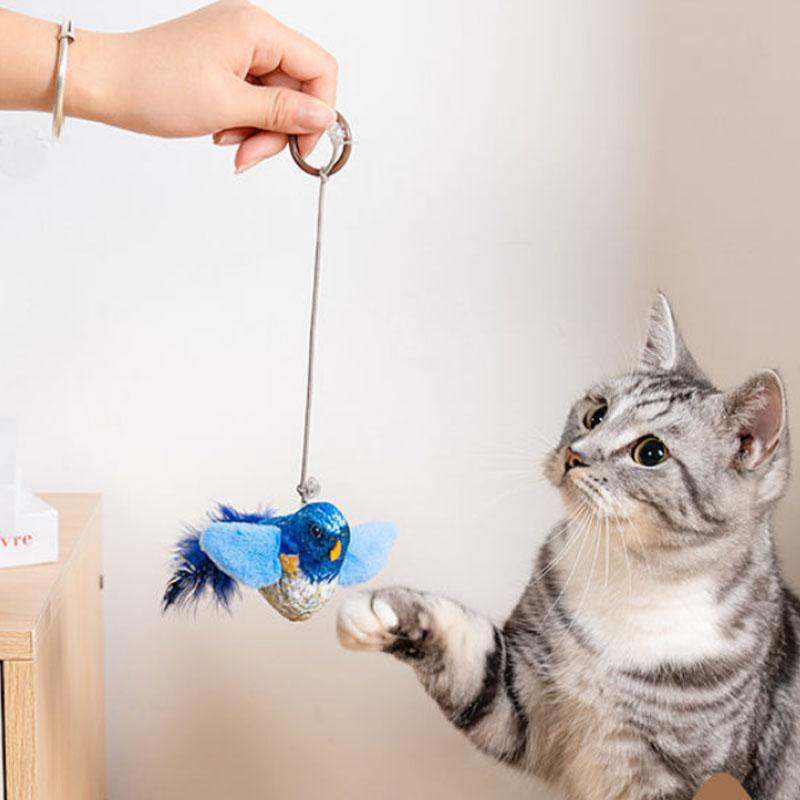 The Pet Cat Toy Emulates The Sound Bird To Amuse The Cat Elastic Rope To Relieve Boredom and Resist Scratching and Biting