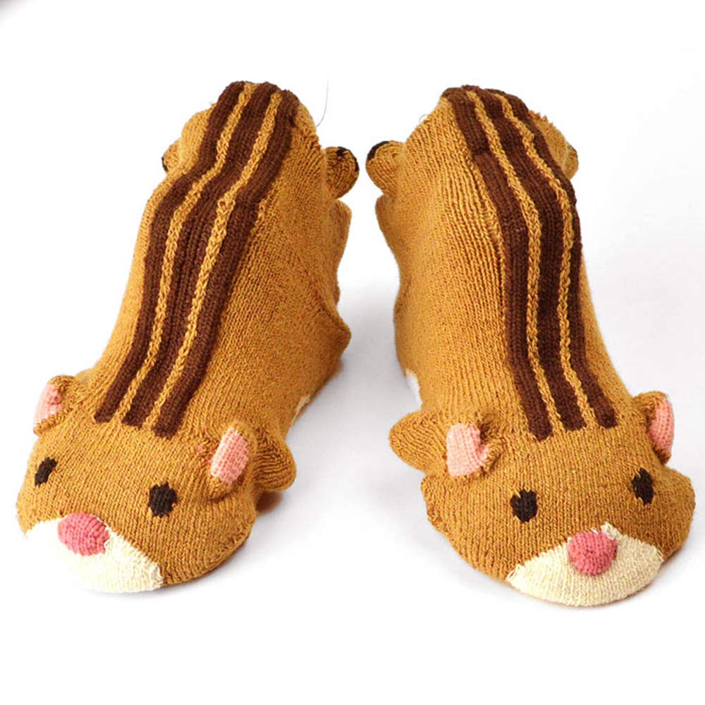 1212250 POP UP SOX Animal Socks Chipmunk XS Socks [POMPKINS] (9-12cm) Pop-up (Camel)