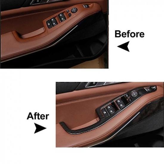 Carbon Fiber Interior Window Switch Panel Cover For BMW X5 G05 X7 G07 2019 2020