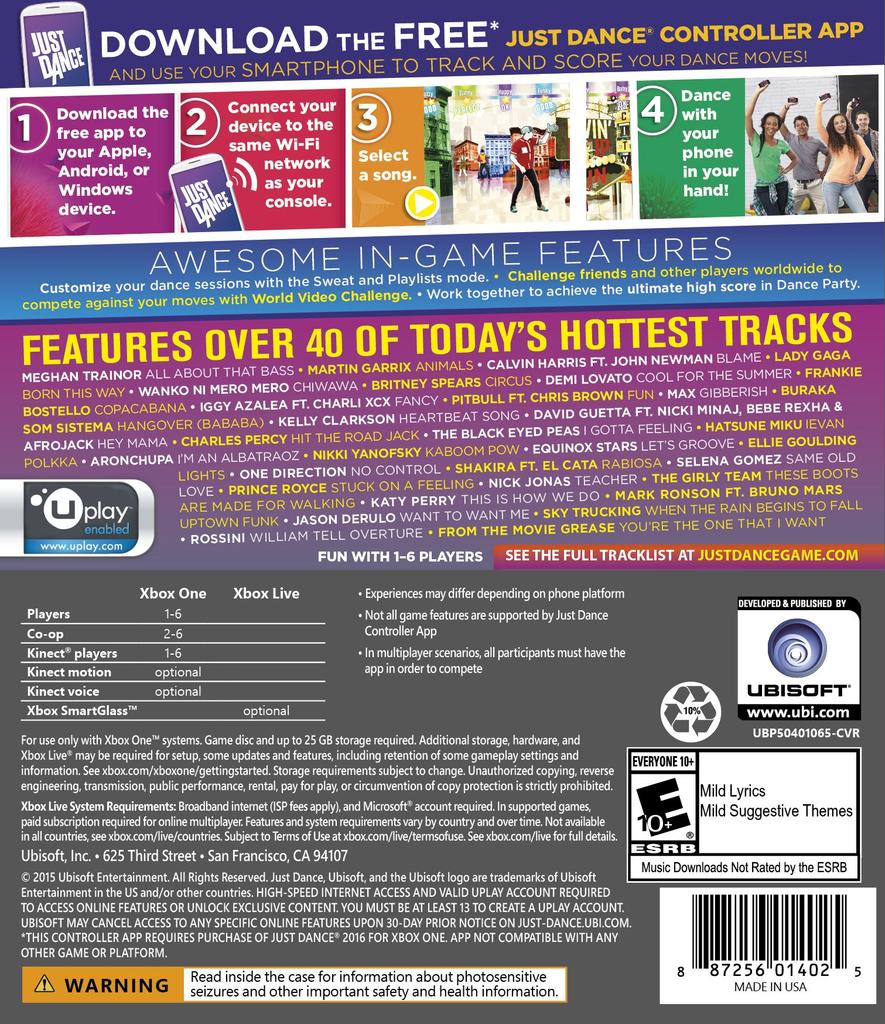 Just Dance 2016 North Xbox One (Import America) -