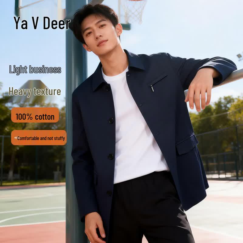 Yalu Men s Spring Lapel Jacket XXXL