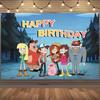 G&Gravity F-Falls Theme Birthday Party Decoration Cartoon Backdrop Banner Cake Topper Number Balloon Baby Shower Party Supplies