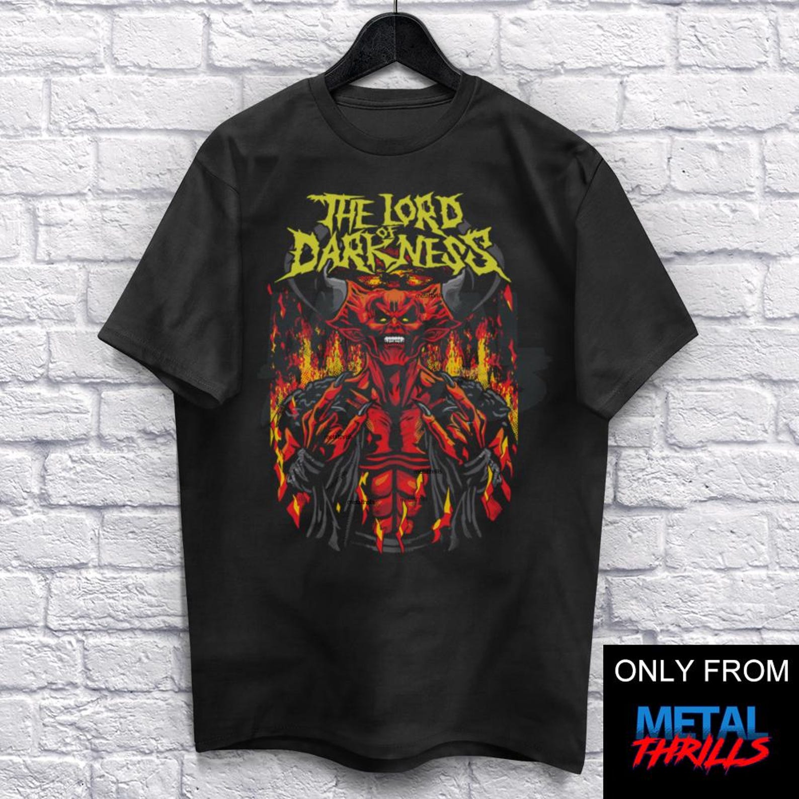 Demonic T-Shirt Unisex (For Men and Women) Horror Movie Shirt Heavy Metal Funny Shirts. Scary Halloween Shirt Music Spooky Showtime L