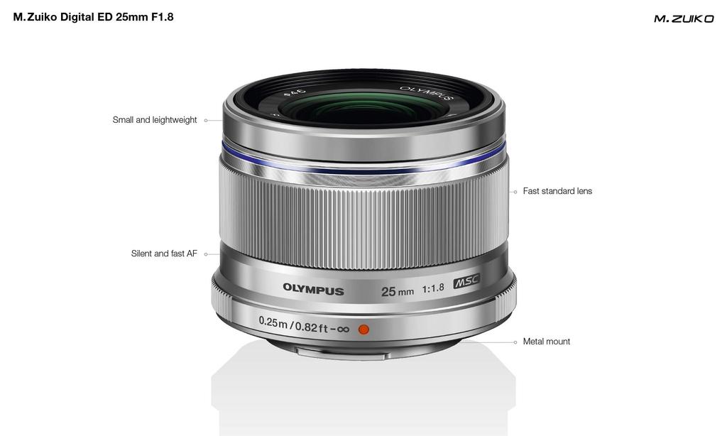 OM DIGITAL 25mm Silver Prime Lens for Micro Four Thirds SYSTEM/Olympus M.ZUIKO F1.8