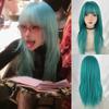 Heat Resistant Long Straight Hair with Bangs Fashionable Cosplay Lolita Wigs Nightclub Bar