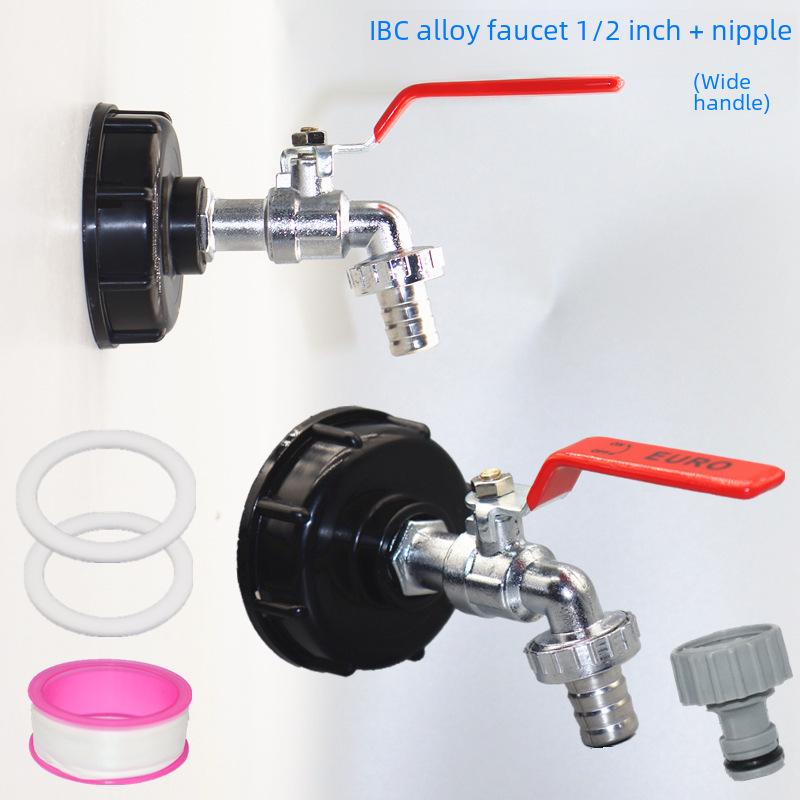 Grenzüberschreitender IBC-Tonnenfass-Messingadapter und 1/2-Zoll-Ventil