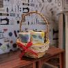 Delicate Basket Mini Woven Basket for Dollhouses and DIY Projects Photo Props for Dollhouses Scene Setting