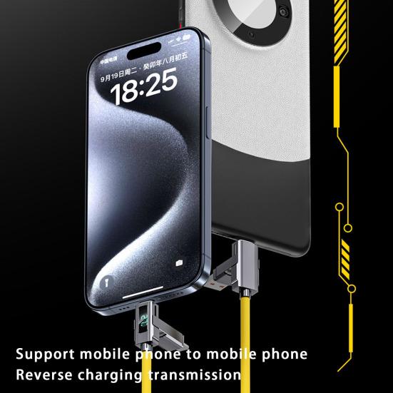 100CM 4-In-1 Lade-Displaykabel LED A USB Typ-C 8Pin PD Tragbares Schnellladen