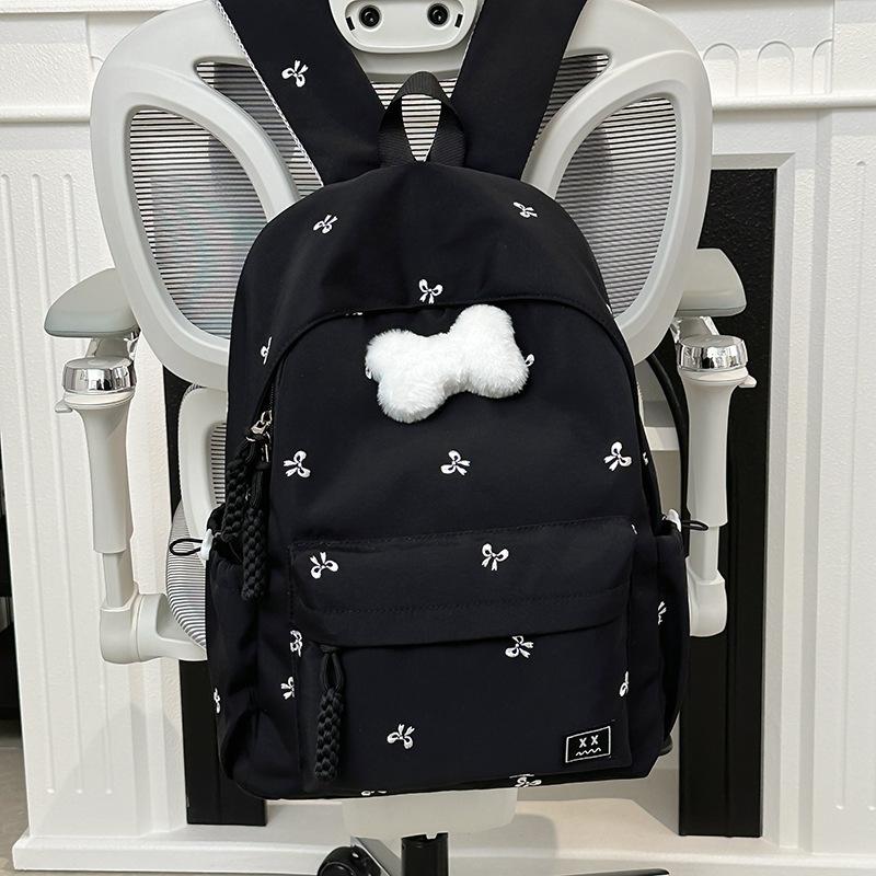Schoolbag New Japanese Schoolbag Women's Simple Fresh and Versatile Junior High School Students Ins Bow Backpack Casual Backpack