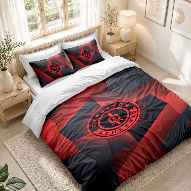 Bedding Set 1 Duvet Cover 2 Pillowcases Charlton Athletic FC Print Bedroom Home Decoration