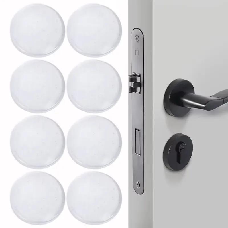 6pcs Silicone Door Handle Bumper Transparent Soft Wall Protector Self-adhesive Protective Plug Non-slip Round Doors Stop Muffler