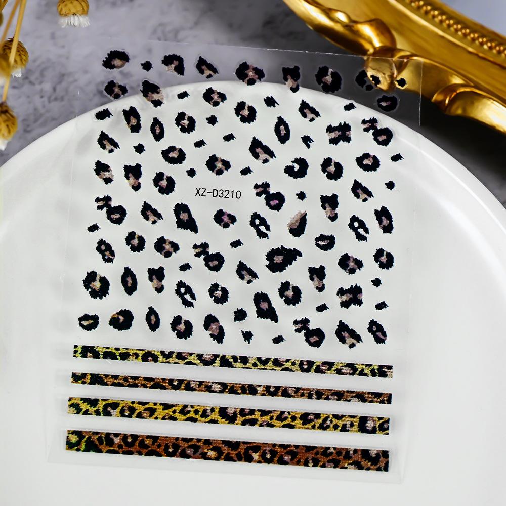 Leopard Print Nail Art Sticker Autumn And Winter Adhesive Obedient Nail Sticker Spice Girl Leopard Print Nail Art Decal