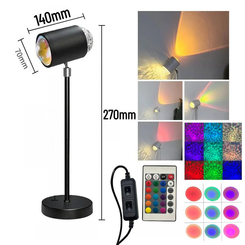 Lampada Impermeabile per Doccia Proiettore Onda Oceanica Luce Galassia Boreale 16 Colori RGB Ricaricabile Telecomando Lampada LED per Doccia Vasca da Bagno Decorazione