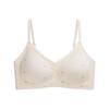Women Floral Print Soft Support No Underwire Push Up Thin Bra For Small Chest
