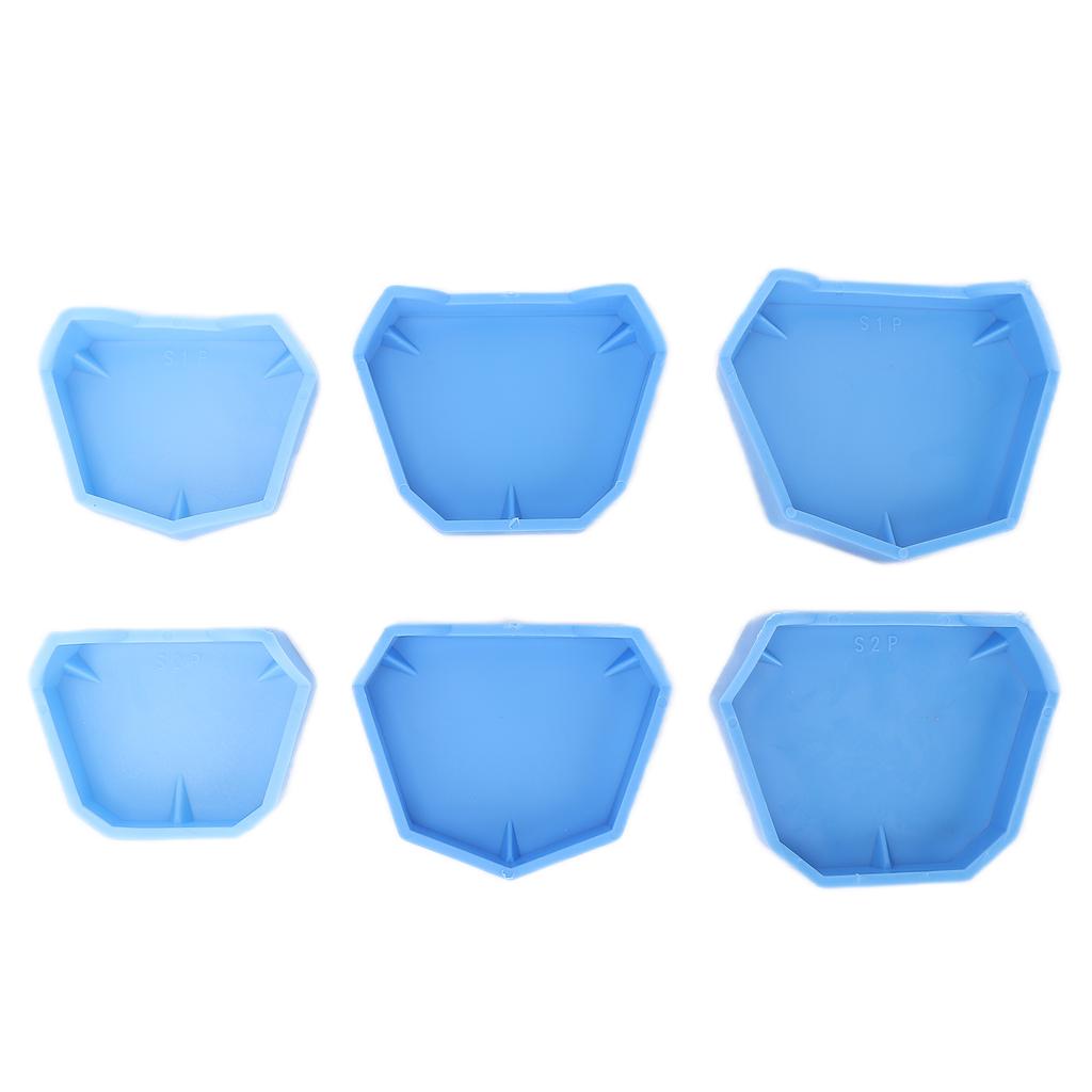 6pcs Dental Lab Model Base Silicone Dental Lab Former Base Molds Plaster Model Loading Blue