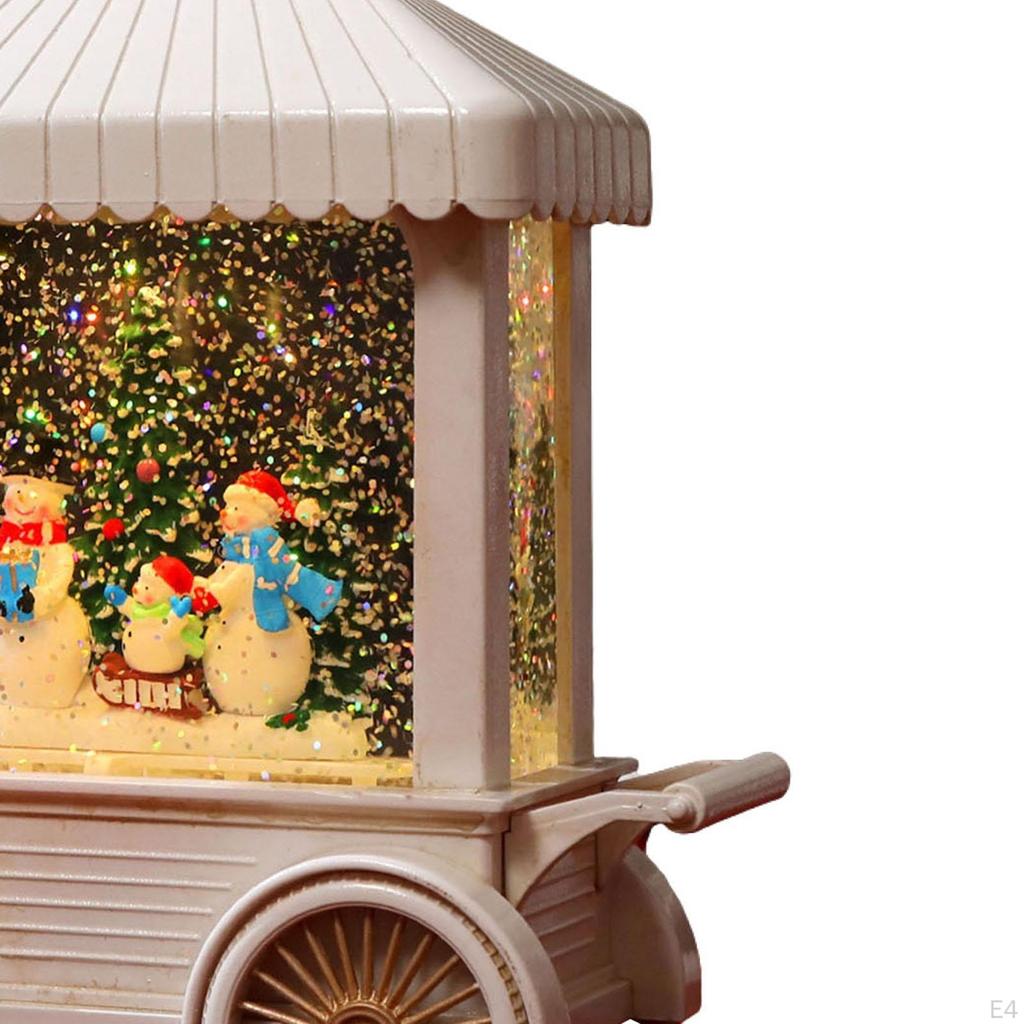 Christmas Musical Snow Globe Decoration Music Box Snowman Glittering for Table Centerpiece