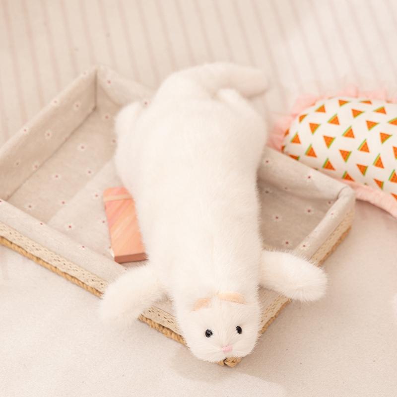 

Lifelike Cute Small Animal Ferret Plush Toy Lying Down Ferret Doll Stuffed Animal Comfortable To The Touch Sleeping Doll 45cm