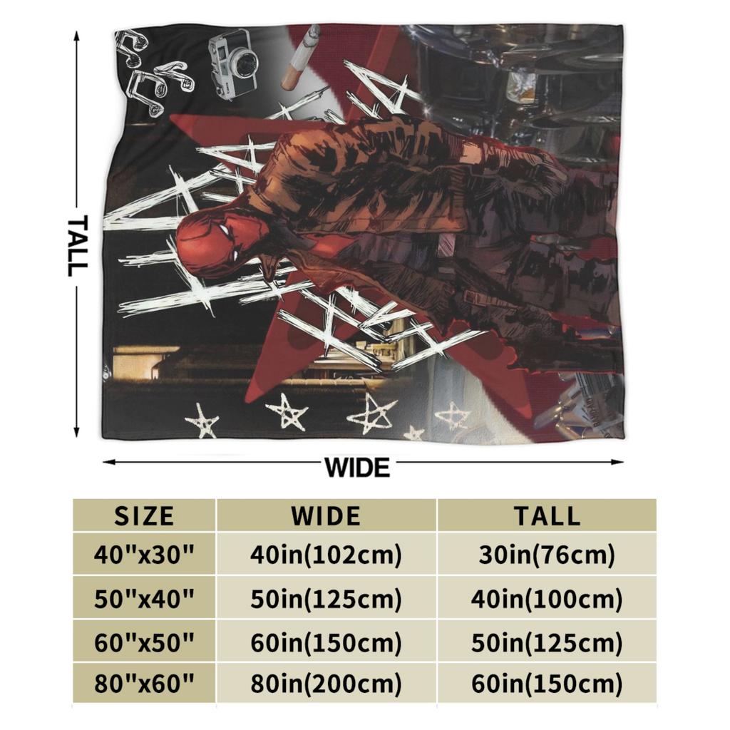 Jason Todd Knitted Blanket Fleece Red Hood Manga Soft Throw Blankets for Bedding Couch Bedspread