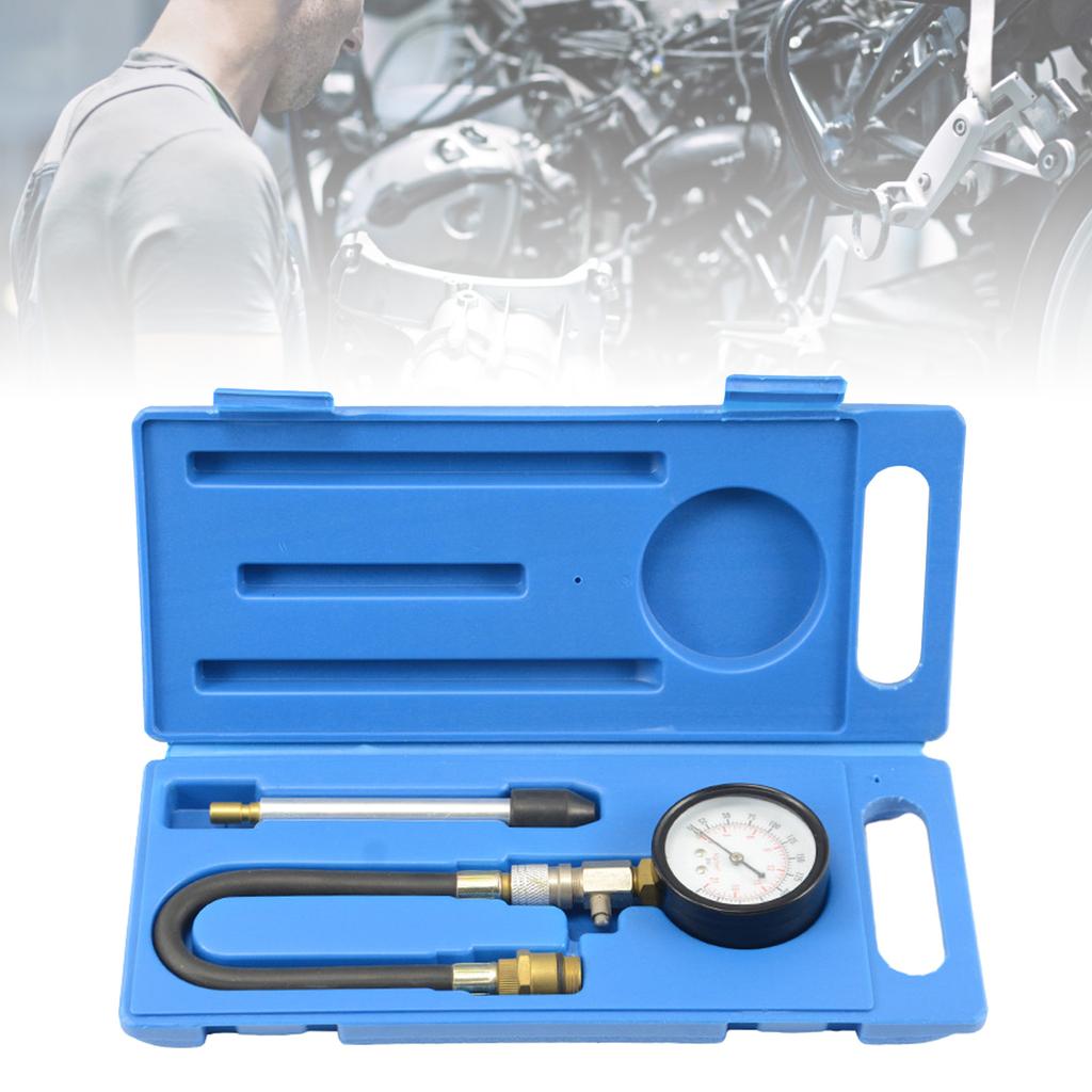 Kompressionstester-Messgerät-Set, Kompressionstester, Kompressionstester für Automotoren mit flexiblem Schlauch, M14-M18-Adapter