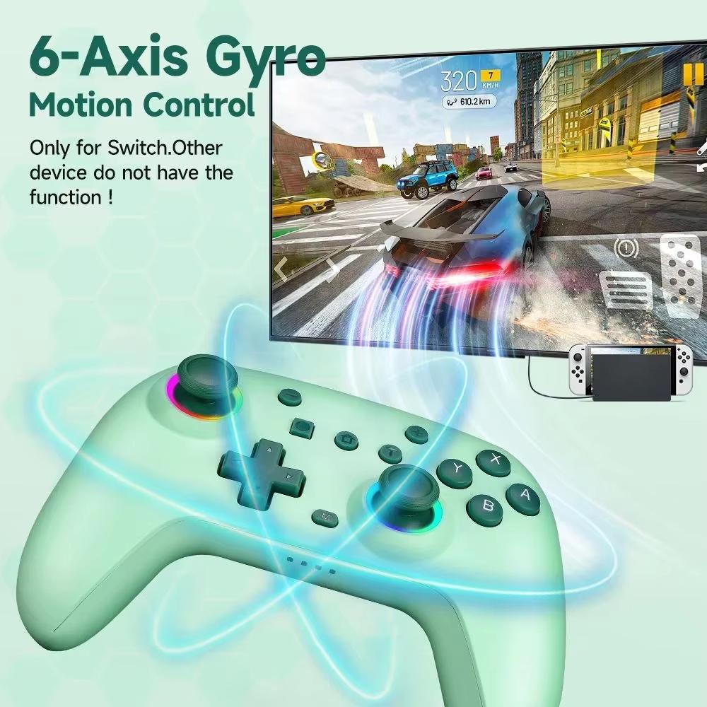RGB Wireless BT Controller for Nintendo Switch2/OLED/Lite Gamepad for Android Phone/PC Joystick/TV Box/Steam with Turbo Function