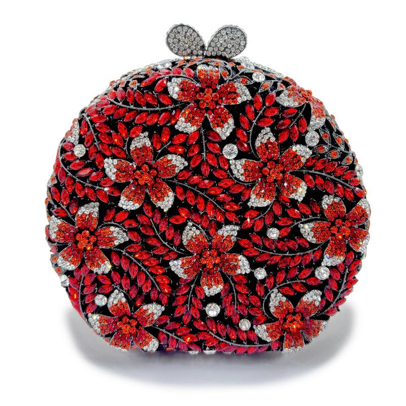 2025neue Clutch Tasche runde Blume Punkt Diamant Abendtasche Metall Diamant Tasche Handtasche