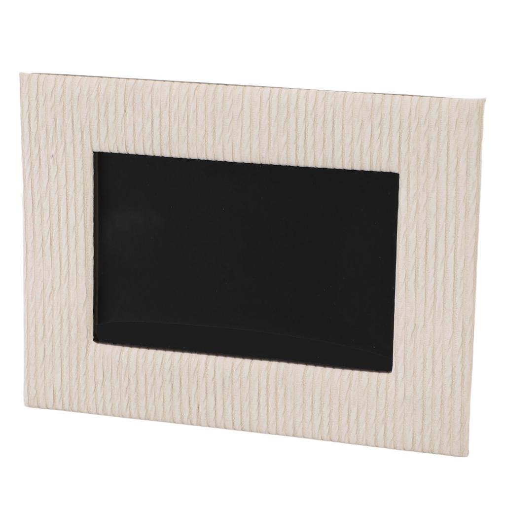 Picture Frame for Tabletop Display Leather Photo Frame for 6 Inch Photo Home Decor Unique Texture 8.5x4.7x6.5in Beige
