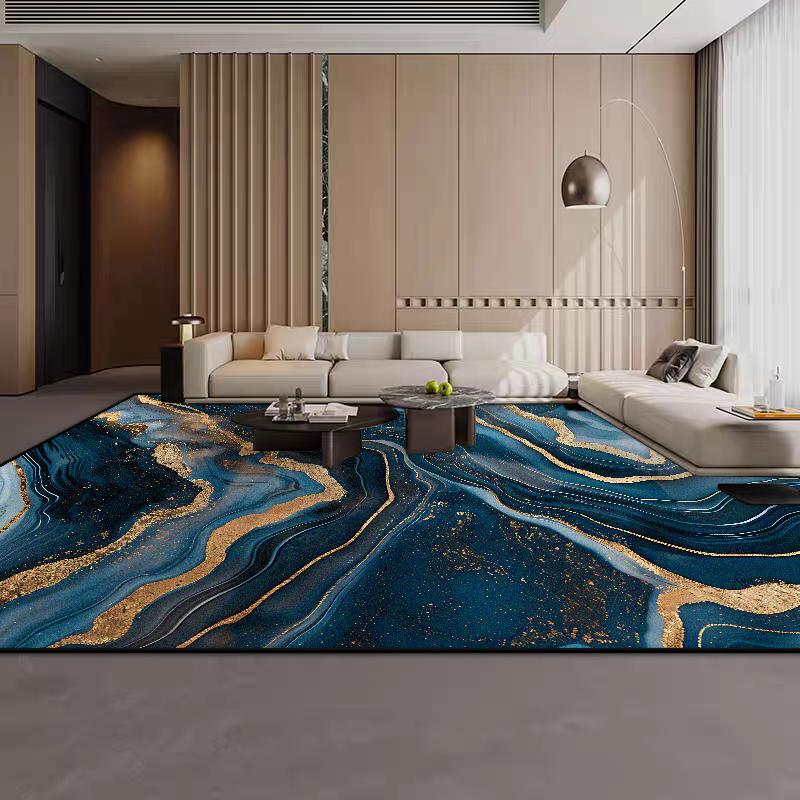 Marble Style Large Size Luxury Carpet Living Room Soft Antiskid Room Decoration Home Mats Easy Cleaning Dining Room Area Rug